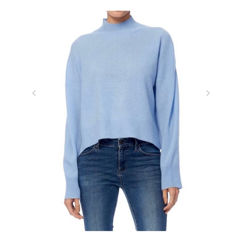 360 Cashmere Emily Cashmere Mock Neck Sweater Women S Blue Luxury Cozy
